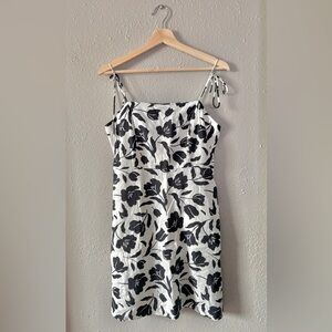 Old Navy Cream Dress with Dark Blue Florals, size medium